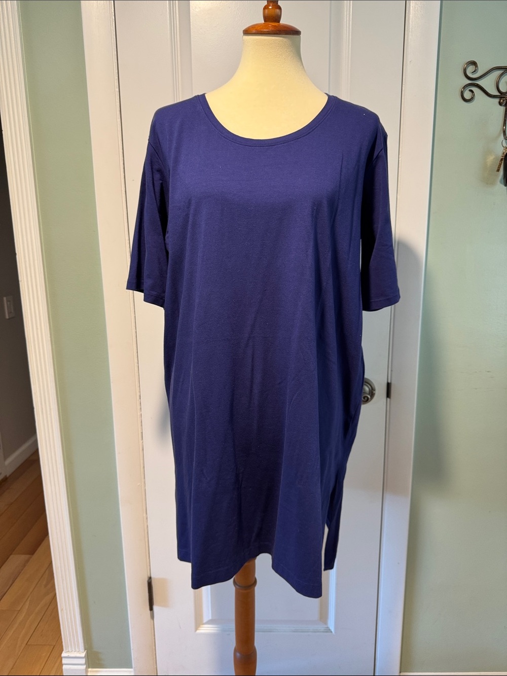 Eileen Fisher Navy Crewneck Tee Dress